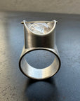 Silver ring with enhydro quartz stone
