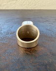 Captured Enhydro Quartz Parabola Ring