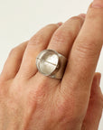 Captured Enhydro Quartz Parabola Ring