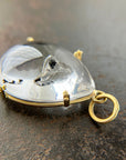 enhydro quartz teardrop pendant in 18k gold
