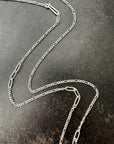 montana agate necklace with silver figaro chain