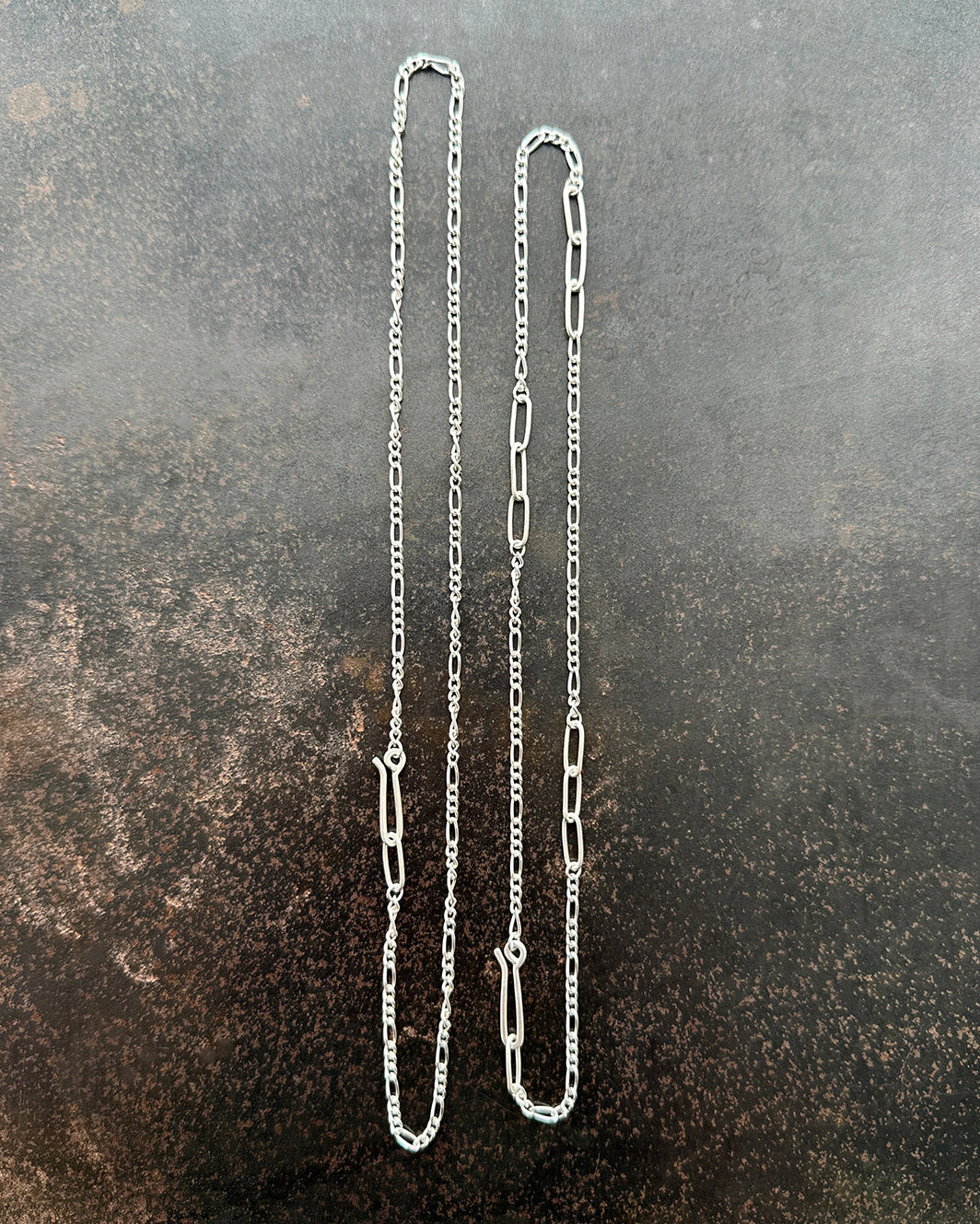 montana agate necklace with silver figaro chain