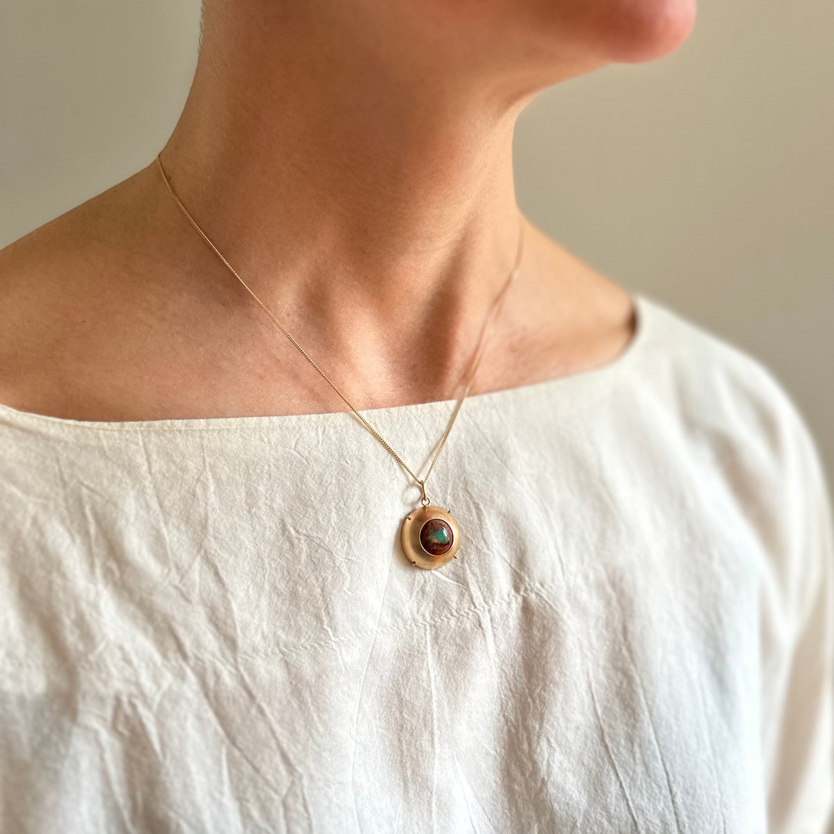 Captured Fire Opal Charm