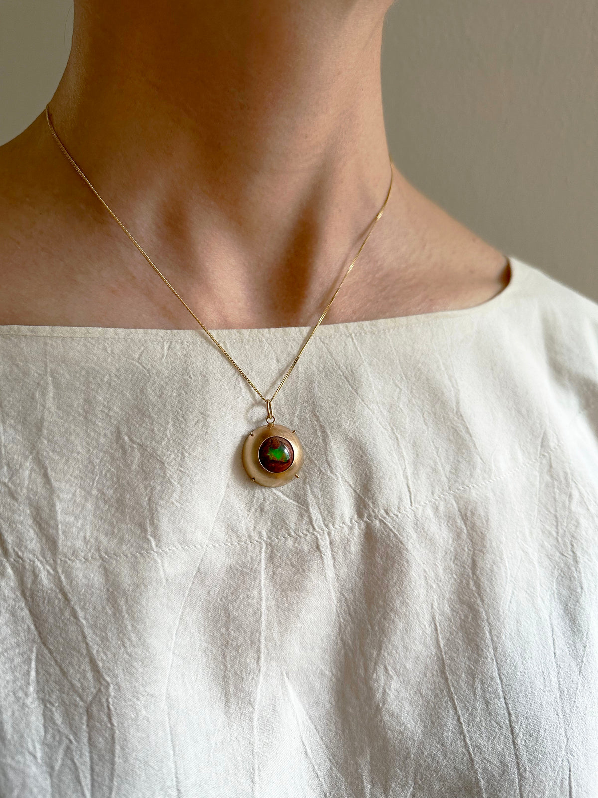 Captured Fire Opal Charm