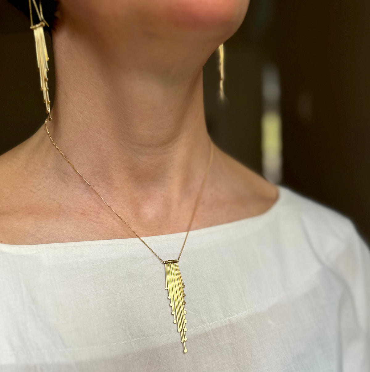 Hand Hammered Fringe Necklace