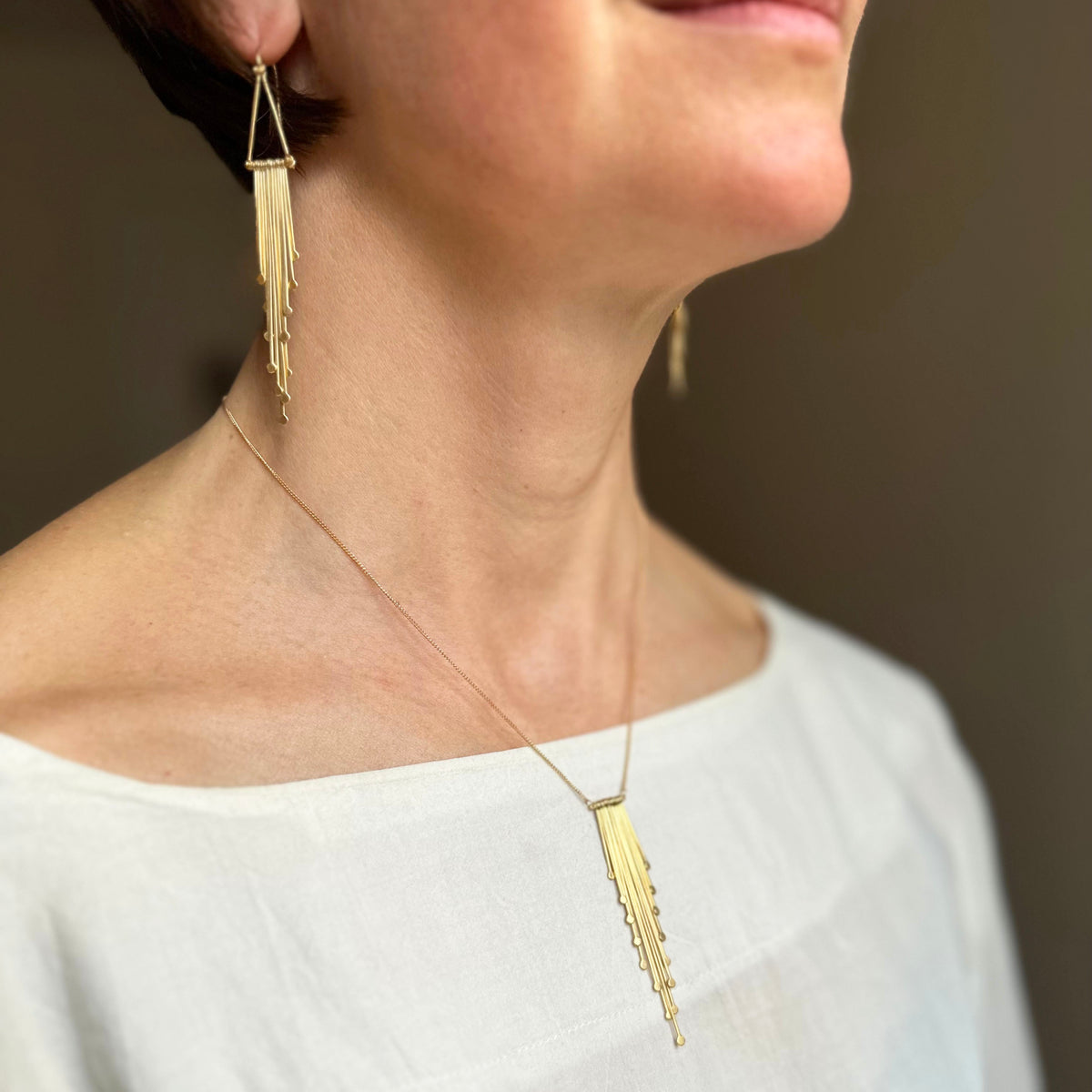 Hand Hammered Fringe Necklace