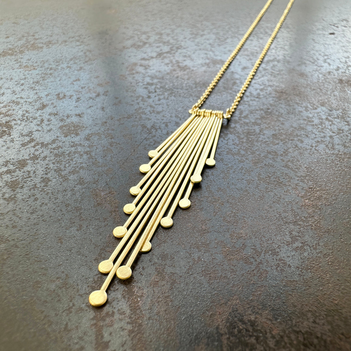Hand Hammered Fringe Necklace
