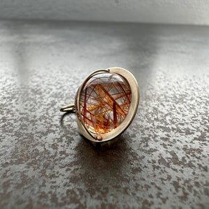 
                
                    Load image into Gallery viewer, Captured Golden Rutile Quartz Orb Charm
                
            