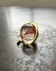 rutilated quartz orb 18k gold pendant