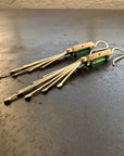 Captured Green Tourmaline and Fringe Deco Earrings