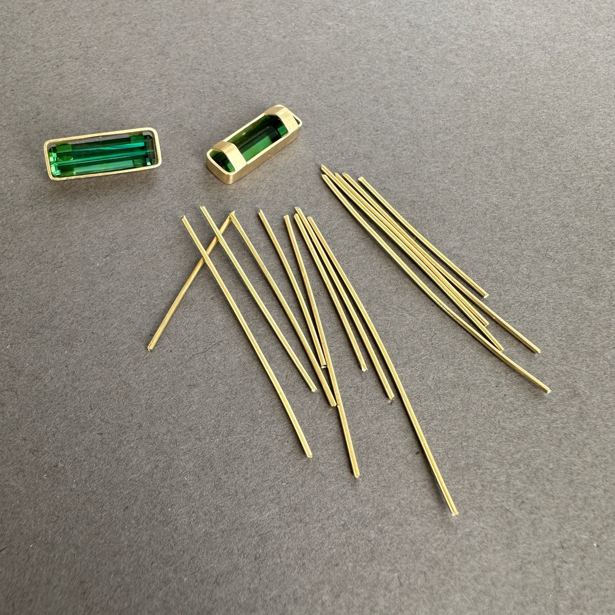 Captured Green Tourmaline and Fringe Deco Earrings