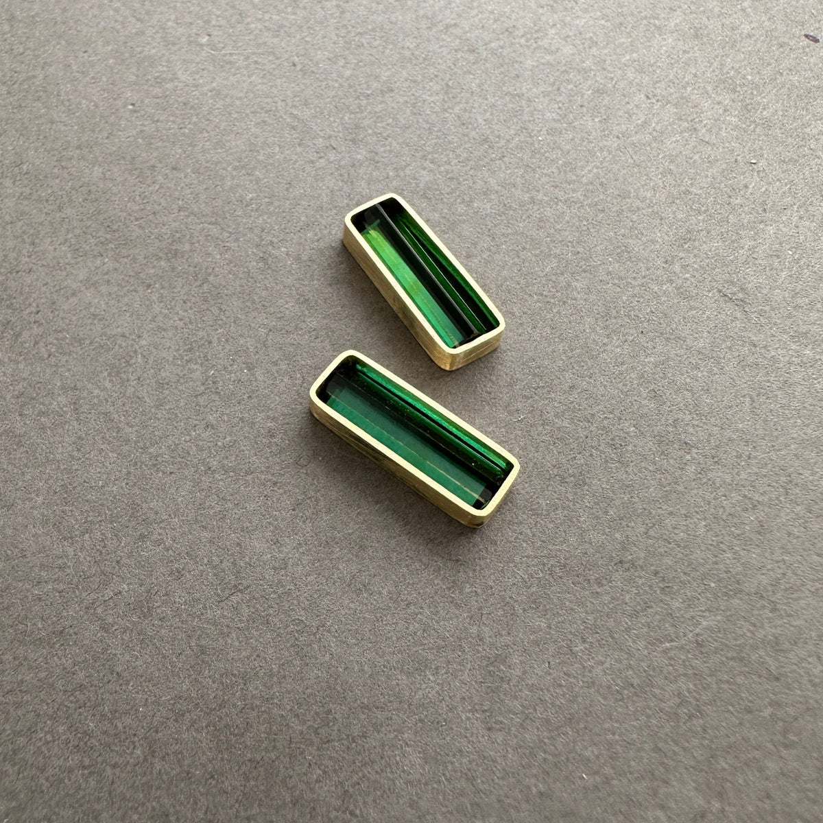 Captured Green Tourmaline and Fringe Deco Earrings