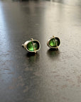 Captured Green Tourmaline Studs