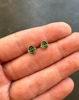Captured Green Tourmaline Studs