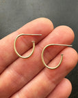 Golden Hoops with Blue & Green Boulder Opal Earring Charms | Captured ® in 14k gold