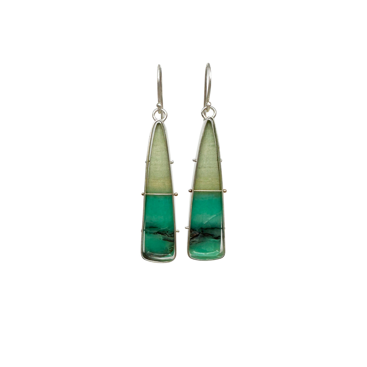 Captured Indonesian Opalized Wood Earrings