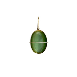 
                
                    Load image into Gallery viewer, Captured Siberian Cat&amp;#39;s Eye Nephrite Jade Charm
                
            