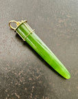 green jade, jade pendant, jade torpedo, 18k gold, gold pendant