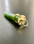 green jade, jade pendant, jade torpedo, 18k gold, gold pendant
