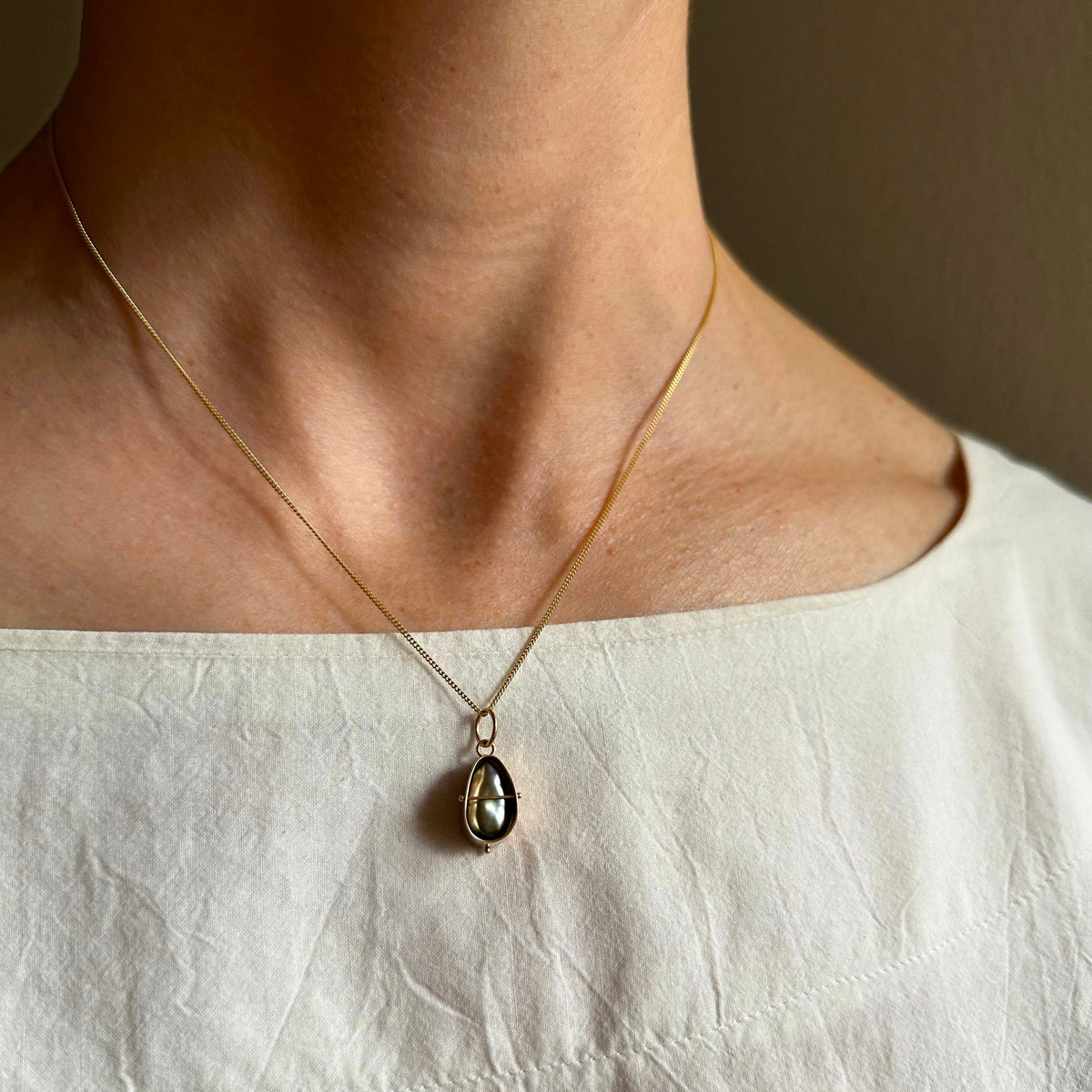 Captured Tahitian Keshi Pearl Charm