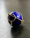 lapis lazuli, lapis orb, lapis necklace, lapis charm, lapis pendant, 18k gold, 18k gold pendant, fine jewelry