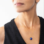 lapis lazuli, lapis orb, lapis necklace, lapis charm, lapis pendant, 18k gold, 18k gold pendant, fine jewelry