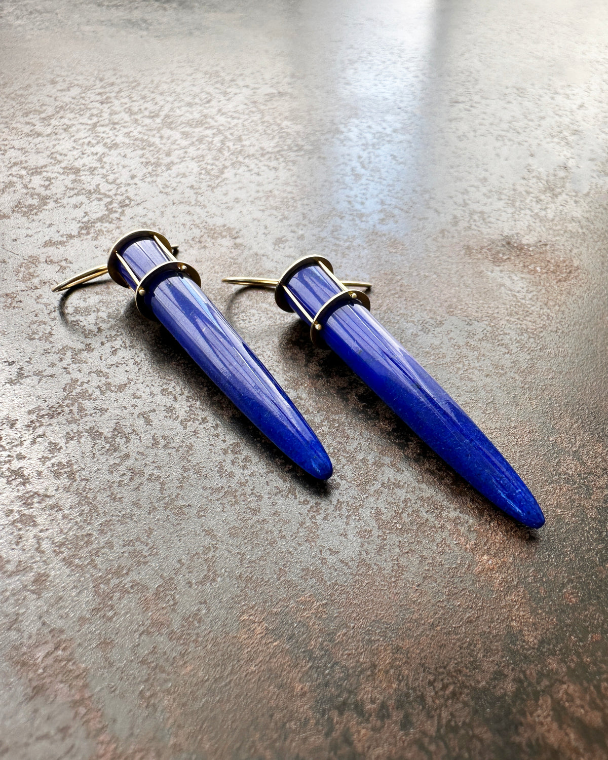 lapis lazuli, lapis earrings, 18k gold earrings, torpedos, blue earrings, something blue