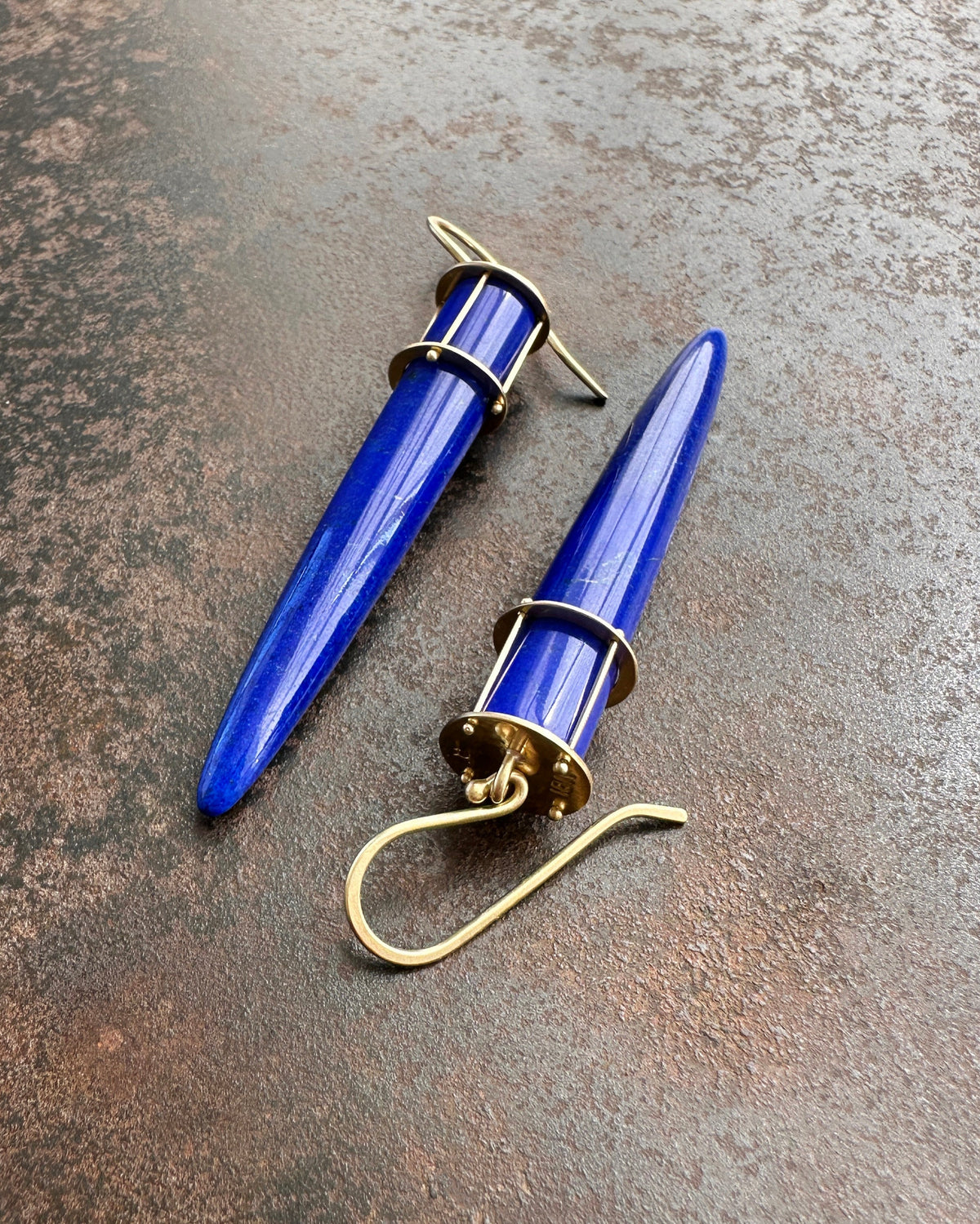 lapis lazuli, lapis earrings, 18k gold earrings, torpedos, blue earrings, something blue