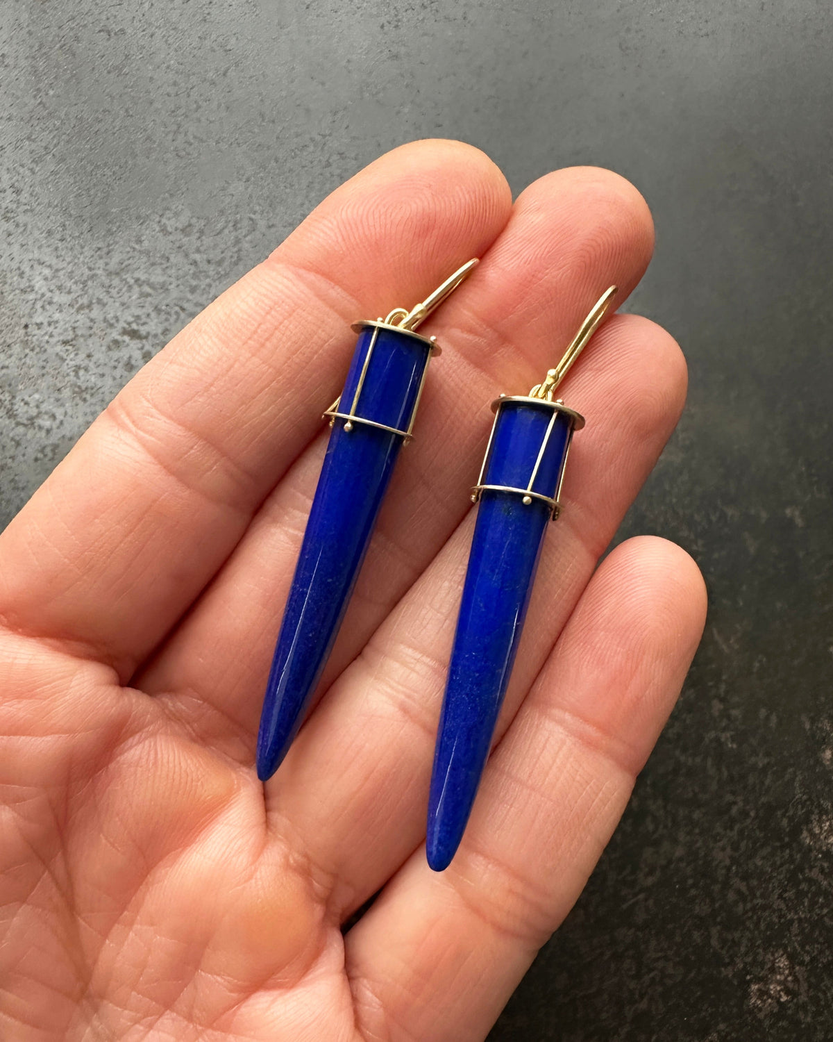 lapis lazuli, lapis earrings, 18k gold earrings, torpedos, blue earrings, something blue