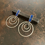 Captured Lapis Triple Hoop Earrings