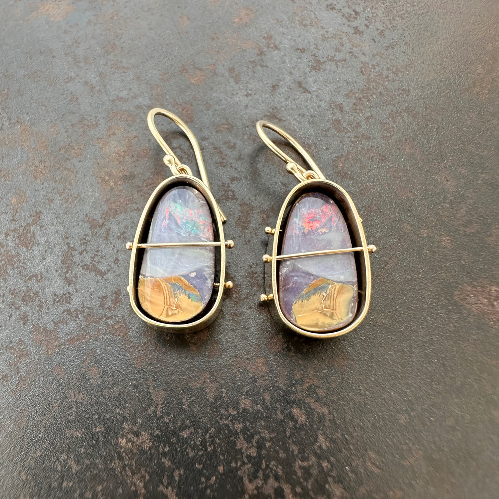 Captured Lavender Opal Drop Earrings