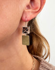 Captured Mismatch Dendritic Agate Earrings