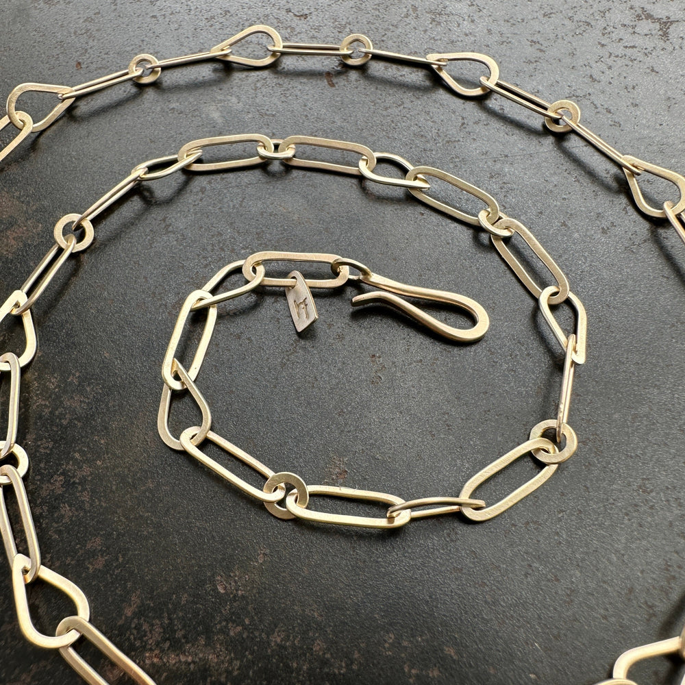 Hand Hammered Mixed Links Chain