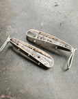 montana agate drop earrings in a silver setting
