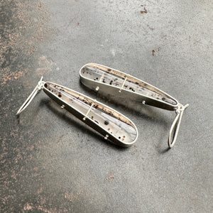 montana agate drop earrings in a silver setting