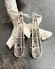 montana agate drop earrings in a silver setting
