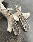montana agate drop earrings in a silver setting
