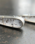 montana agate drop earrings in a silver setting