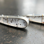 montana agate drop earrings in a silver setting