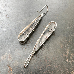 montana agate drop earrings in a silver setting