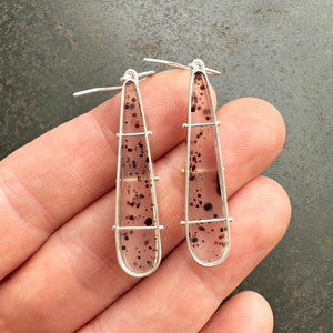 montana agate drop earrings in a silver setting