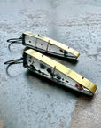 montana agate, 18k gold silver bimetal, one of a kind, hilary finck jewelry, earrings