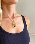 Montana Agate Landscape Pendant with 3-Way Figaro Chain