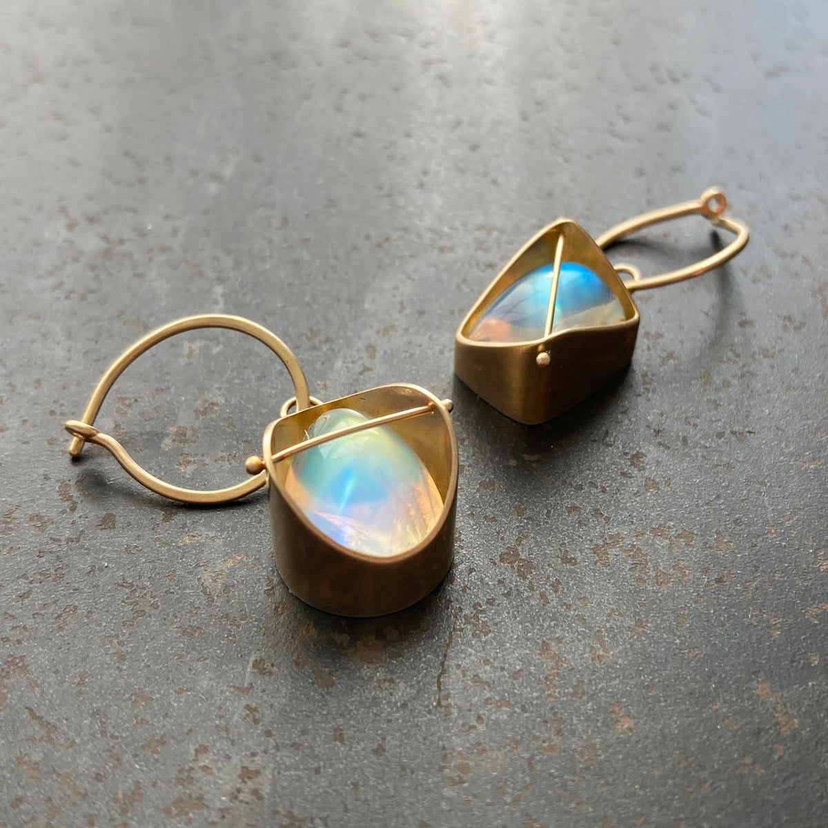 Mismatch Moonstone Earrings