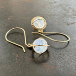 Captured Moonstone Orb Earrings