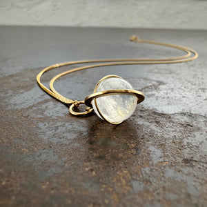 Captured Moonstone Orb Necklace