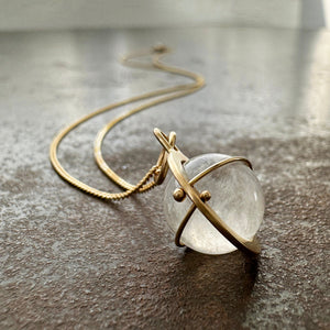 Captured Moonstone Orb Necklace