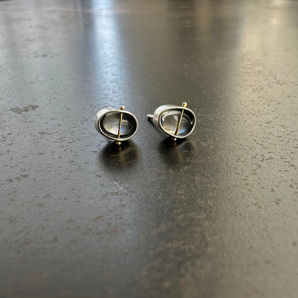 Captured Moonstone Oval Studs