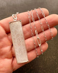 mother of pearl carved pendant with silver 3 way paperclip chain