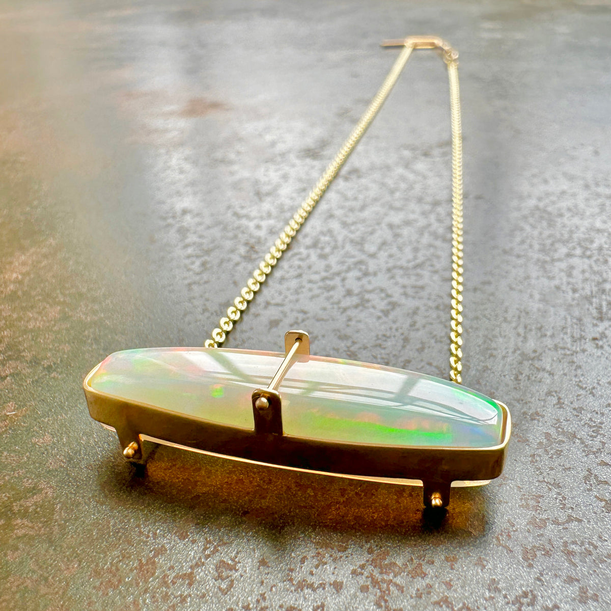 Oblong Opal Necklace